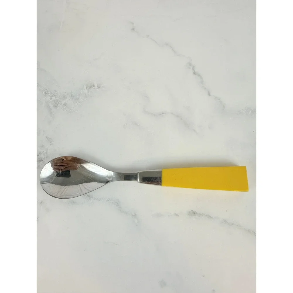 Vintage 1970s MCM Supreme Towle Yellow Spectro Flatware Dessert Spoon